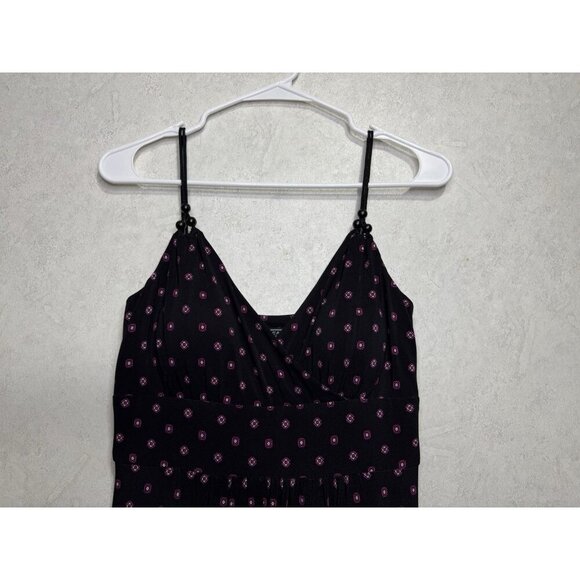 American Living Floral Paisley Purple Maxi Dress Strappy Beaded Beach Boho Sz 4 - Picture 10 of 14